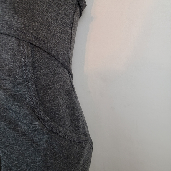 T BY ALEXANDER WANG Zip Front Ponte Tank Charcoal Grey Dress, Pockets XS X Small - Picture 7 of 16